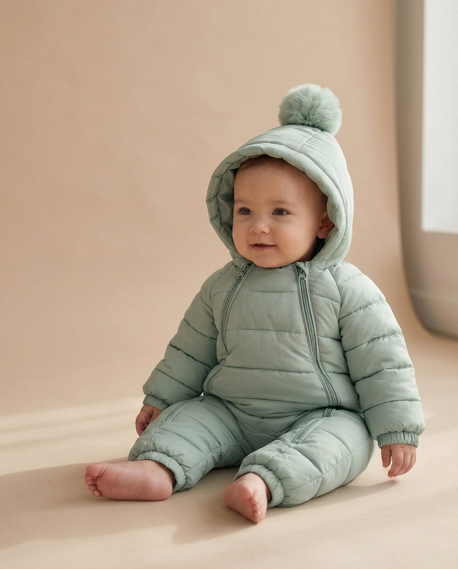 Puffling Baby Snowsuit — Sage